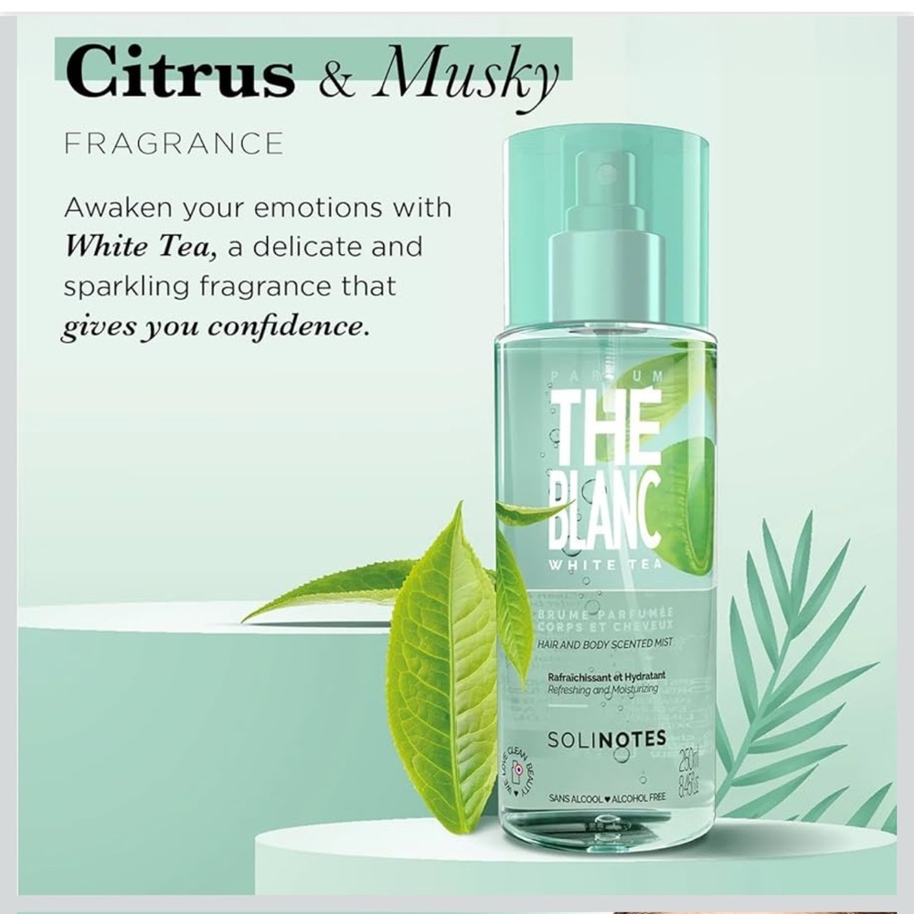 Solinotes White Tea Blanc Hair & Body Mist Fragrance Spray, Vegan 250ml New‎